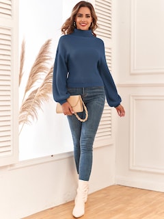 Foto 5 | Jersey Zaful de Cuello Alto Recortado para Mujer - Venta Internacional