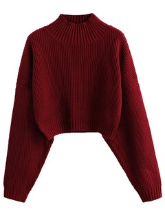 Foto 1 | Jersey Zaful de Cuello Alto Recortado con Manga de Farol para Mujer - Venta Internacional