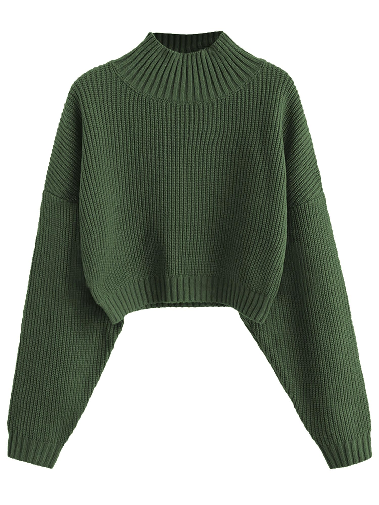Jersey Zaful de Cuello Alto con Manga de Farol para Mujer - Venta Internacional