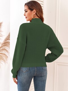 Foto 3 | Jersey Zaful de Cuello Alto con Manga de Farol para Mujer - Venta Internacional