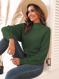 Foto 4 | Jersey Zaful de Cuello Alto con Manga de Farol para Mujer - Venta Internacional