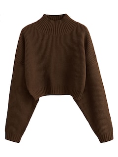 Foto 1 | Suéter Corto de Cuello Alto Zaful con Manga de Farol para Mujer - Venta Internacional