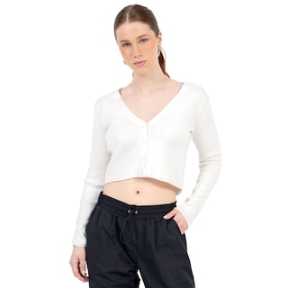 Foto 1 | Suéter Para Mujer Quarry Cropped Cuello Abierto Y Con Botones