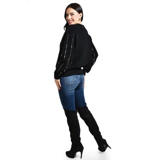 Foto 3 | Sueter De Punto Con Lentejuela Roman Fashion / Juvenil, 4004 (negro / Plata) Negro