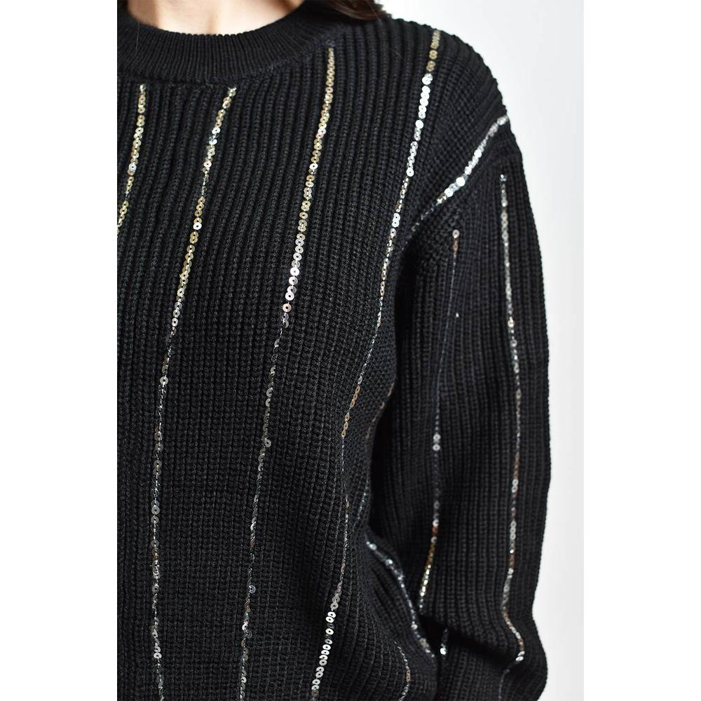 Foto 4 | Sueter De Punto Con Lentejuela Roman Fashion / Juvenil, 4004 (negro / Plata) Negro