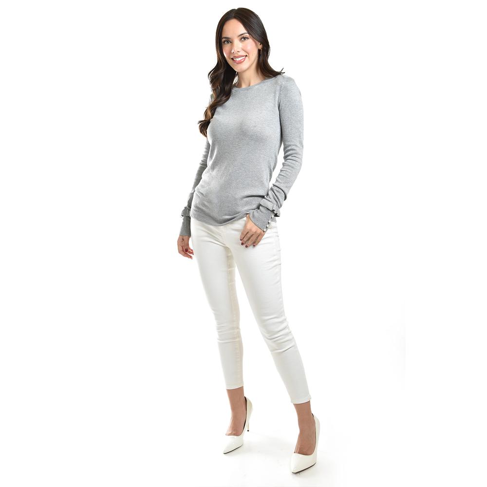 Foto 5 | Sueter Manga Con Perlas Roman Fashion /juvenil, 9258 (gris) Gris