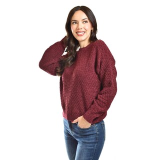 Foto 2 | Sueter Tejido Cuello Redondo Roman Fashion /juvenil, 2878 (vino) Vino