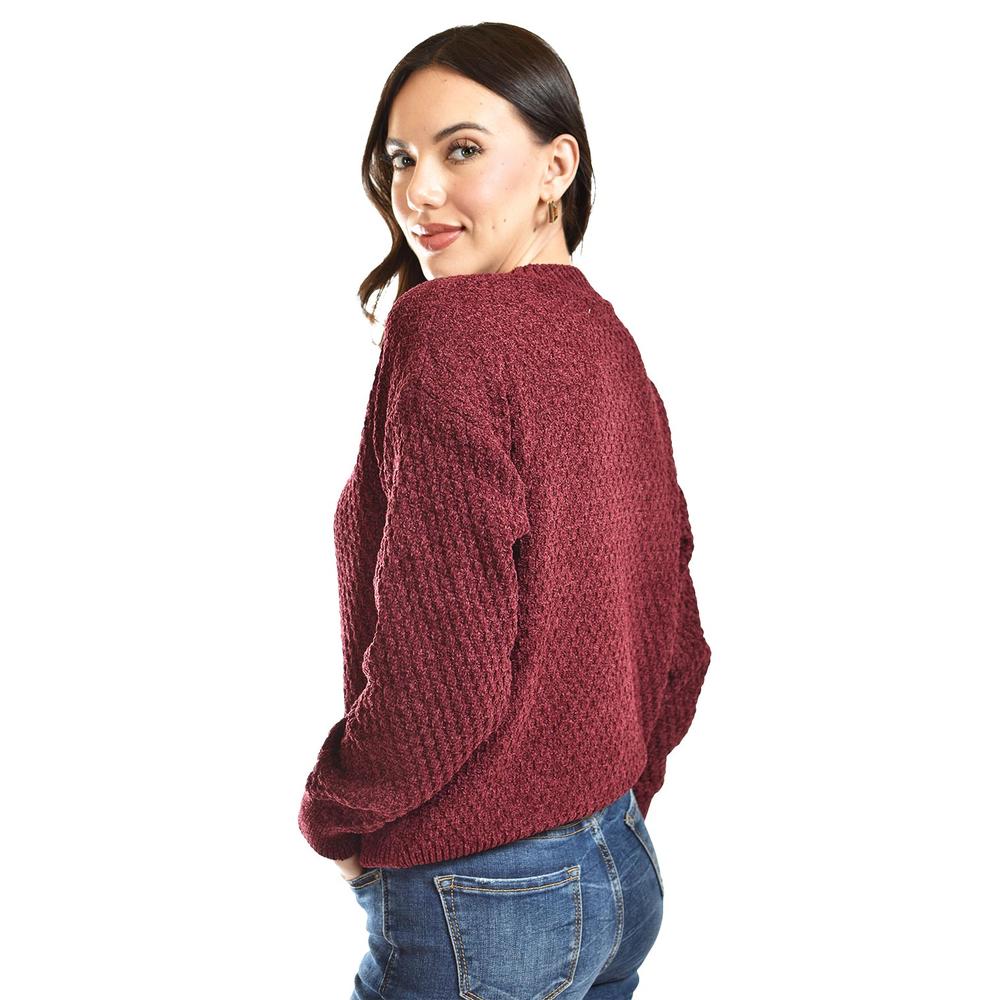 Foto 4 pulgar | Sueter Tejido Cuello Redondo Roman Fashion /juvenil, 2878 (vino) Vino