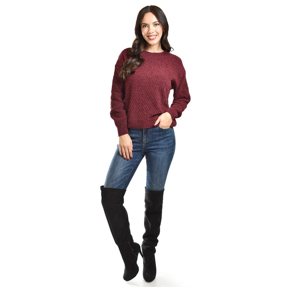 Foto 4 | Sueter Tejido Cuello Redondo Roman Fashion /juvenil, 2878 (vino) Vino