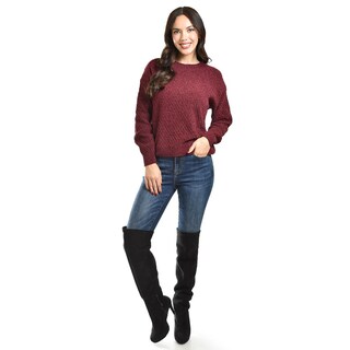 Foto 4 | Sueter Tejido Cuello Redondo Roman Fashion /juvenil, 2878 (vino) Vino