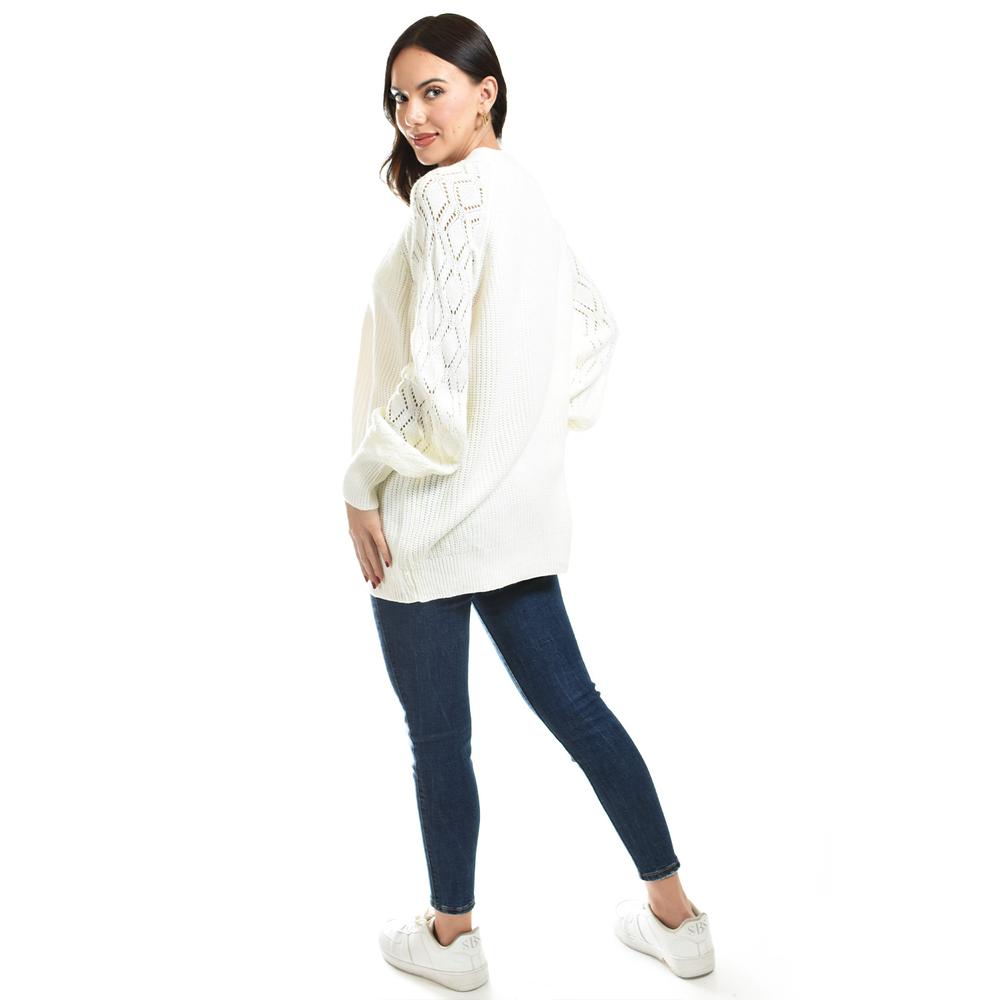 Foto 4 pulgar | Cardigan De Punto Roman Fashion /juvenil, 41849 (blanco) Blanco