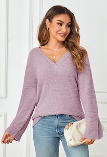 Foto 2 | Jersey Merokeety para Mujer Cuello V Forro Polar - Venta Internacional