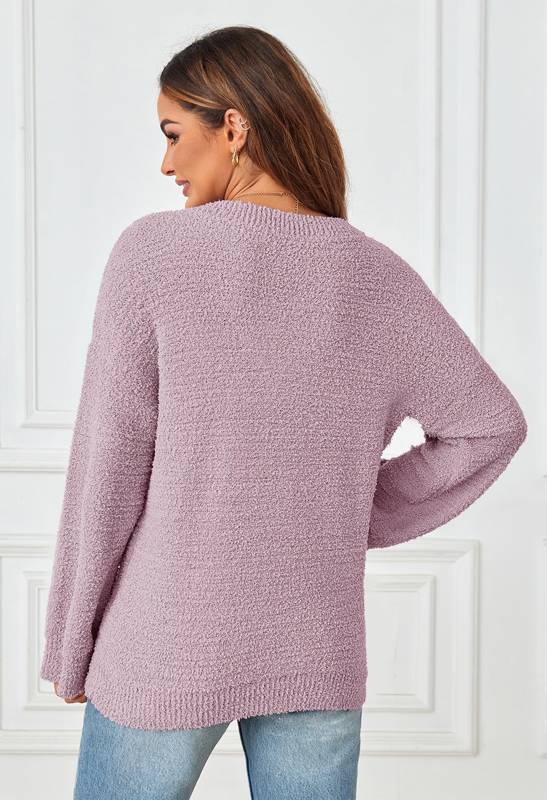 Foto 5 pulgar | Jersey Merokeety para Mujer Cuello V Forro Polar - Venta Internacional
