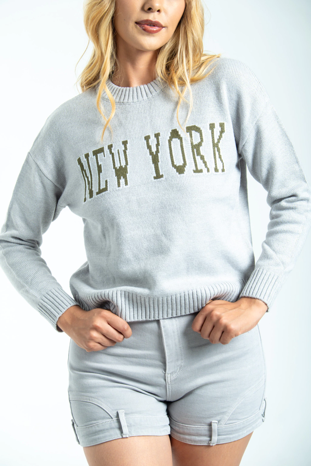 Foto 1 | Suéter Tejido Para Mujer Estilo Urbano Dama Gris