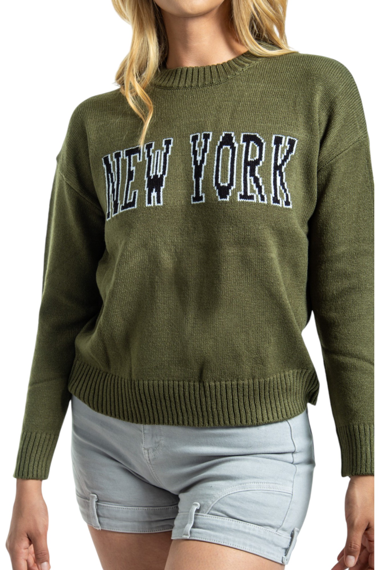Suéter Tejido Para Mujer Estilo Urbano Dama Verde