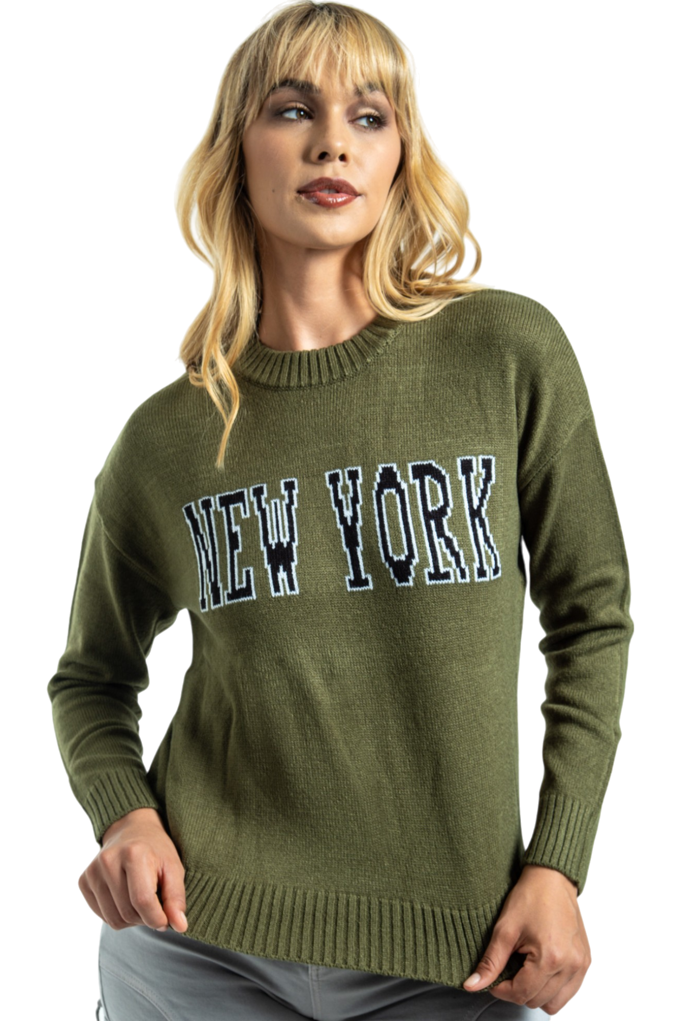 Foto 3 pulgar | Suéter Tejido Para Mujer Estilo Urbano Dama Verde