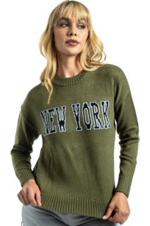 Foto 2 | Suéter Tejido Para Mujer Estilo Urbano Dama Verde