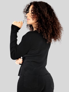Foto 3 | Suéter Para Mujer De Manga Larga Con Botones A Juego Sweater Dama De Punto Abrigo Suéteres Suet-1037 Negro Jersey Lige