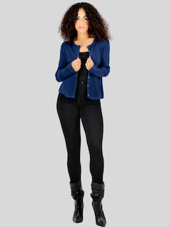Foto 4 | Suéter Para Mujer De Manga Larga Con Botones A Juego Sweater Dama De Punto Abrigo Suéteres Suet-1037 Azul Marino