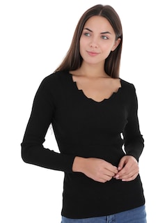 Foto 1 | Suéter Cuello V Suet-1011- Negro para Mujer