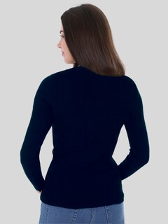 Foto 3 | Suéter para Mujer Cuello V Canalé Marino