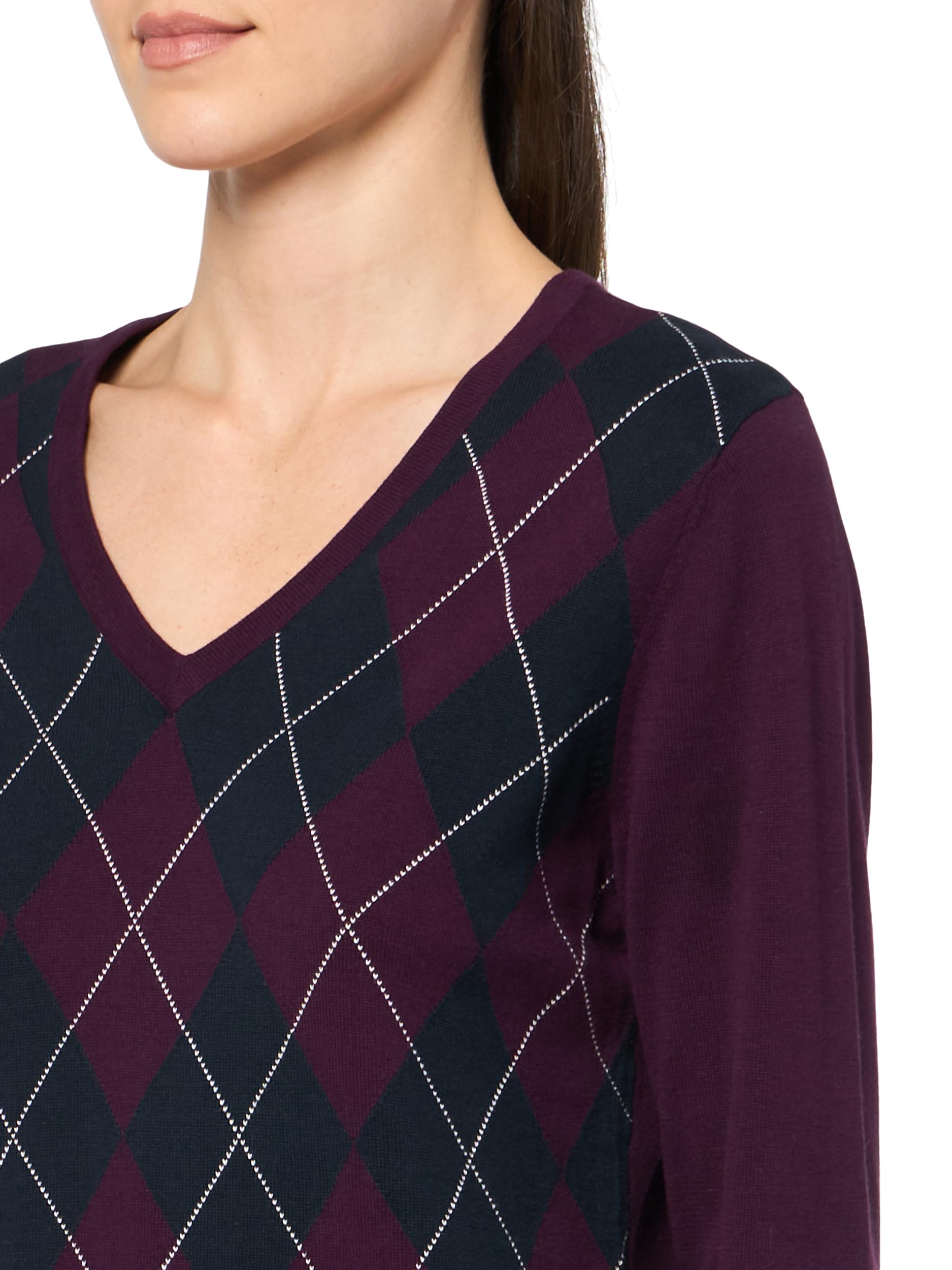Foto 4 pulgar | Jersey Tommy Hilfiger Para Mujer, Algodón, Hiedra, Con Cuello En V - Venta Internacional.