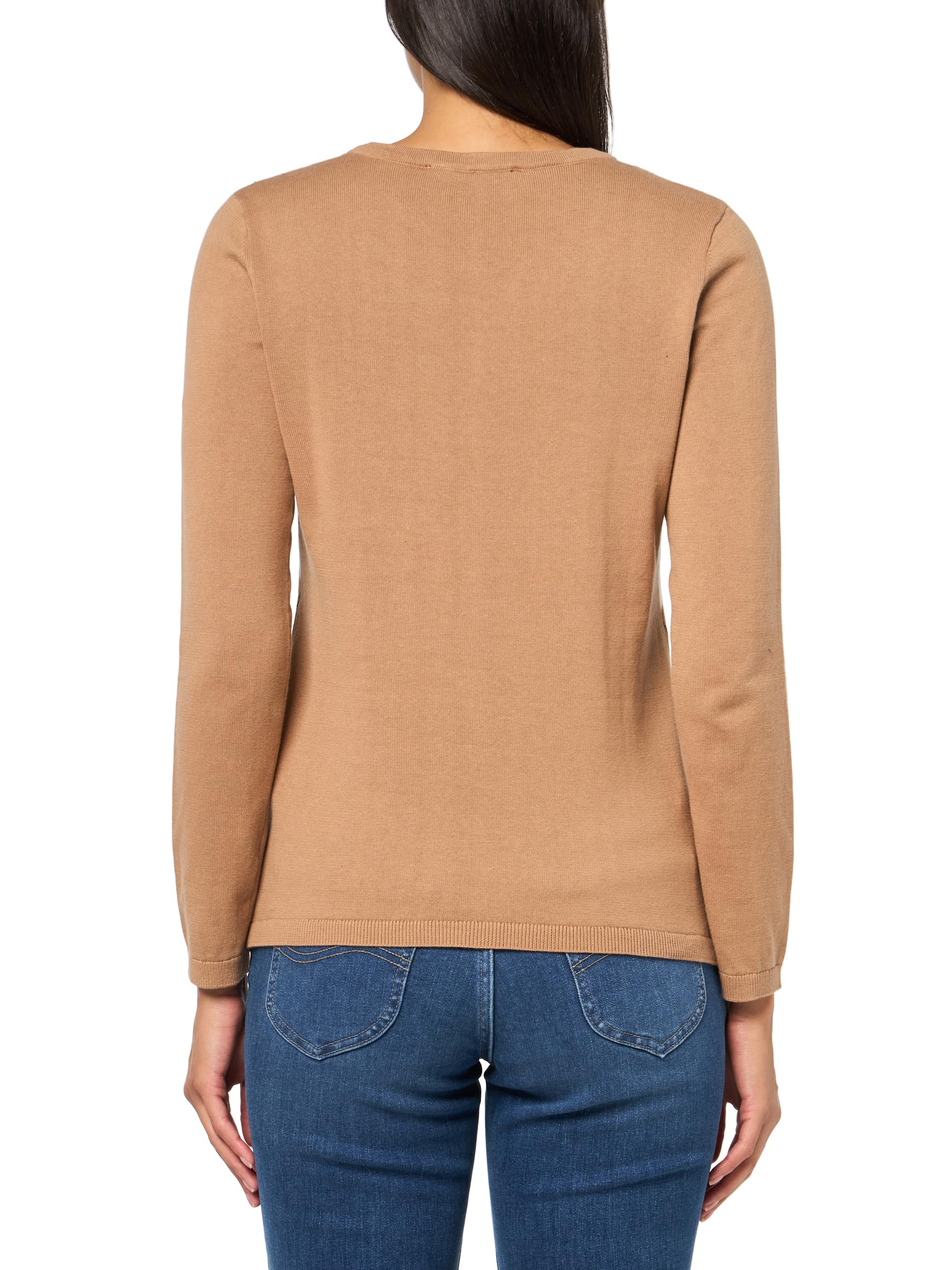 Foto 2 | Jersey Tommy Hilfiger Para Mujer, Algodón, Hiedra, Cuello En V, Marrón - Venta Internacional.