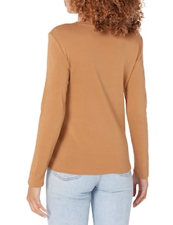 Foto 2 | Jersey Tommy Hilfiger De Cuello Alto Para Mujer, Manga Larga, Marrón - Venta Internacional.