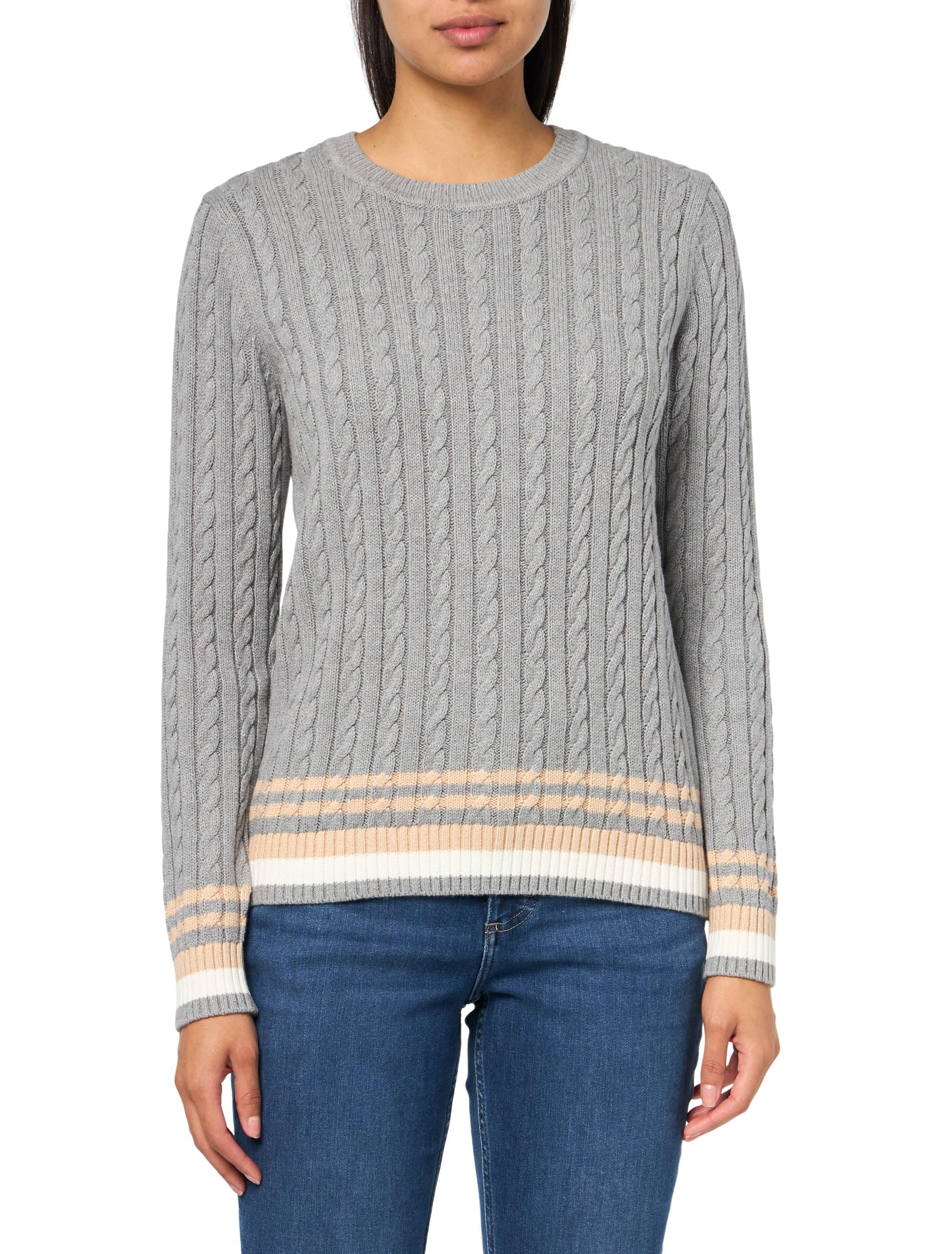 Foto 2 pulgar | Jersey Tommy Hilfiger Para Mujer, Algodón, Cuello Redondo, Color Gris, Talla Xs - Venta Internacional.
