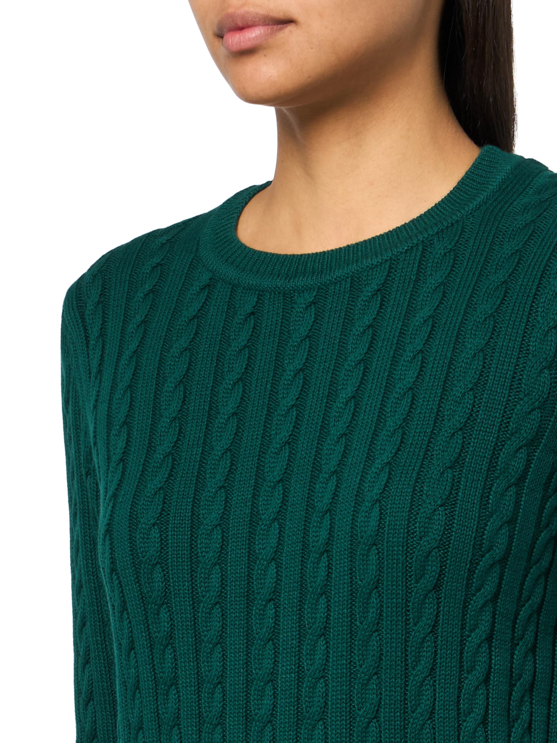 Foto 4 pulgar | Jersey Tommy Hilfiger De Algodón Con Cuello Redondo Para Mujer Cable Forest - Venta Internacional.