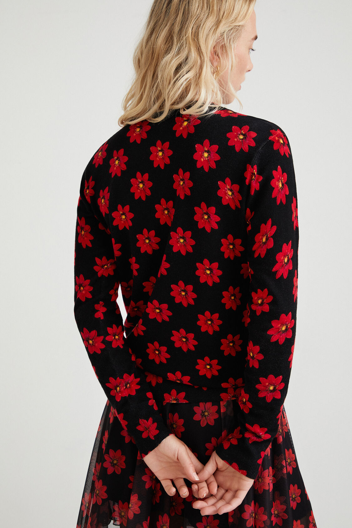 Foto 5 pulgar | Jersey Punto Flores Desigual para Mujer
