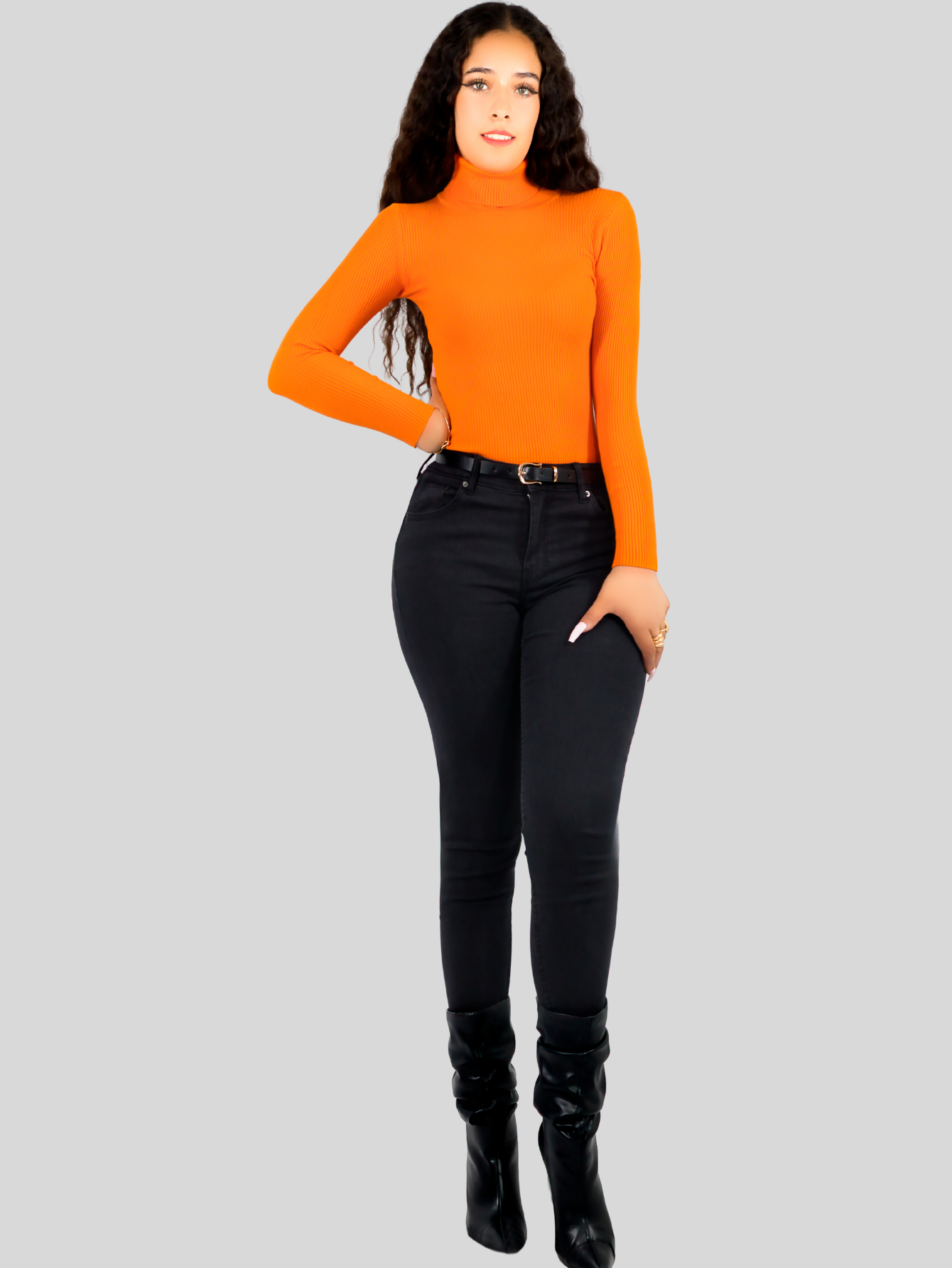 Foto 3 pulgar | Suéter Naranja para Mujer