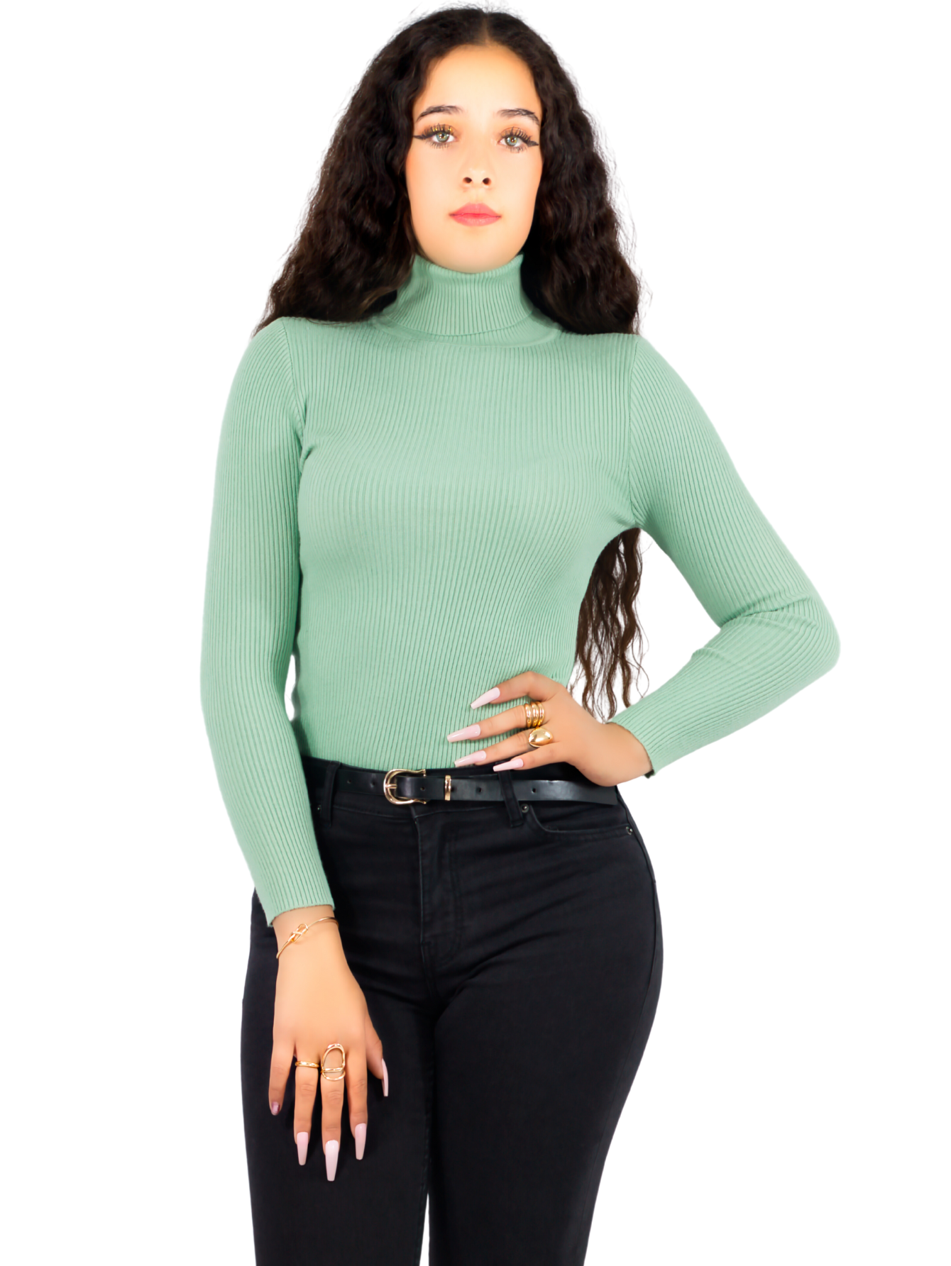 Foto 2 pulgar | Suéter Verde para Mujer
