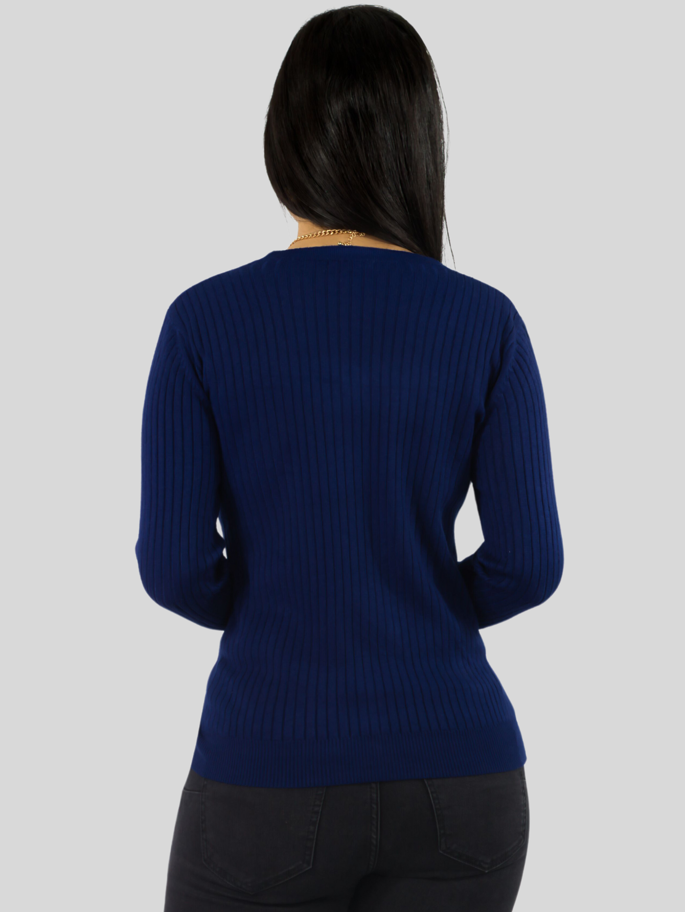 Foto 4 pulgar | Suéter Para Mujer De Manga Larga Con Botones A Juego Sweater Dama De Punto Abrigo Suéteres Suet-1043 Azul Marino