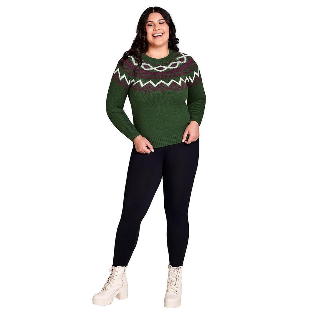 Foto 3 pulgar | Suéter Ilusión Verde para Mujer