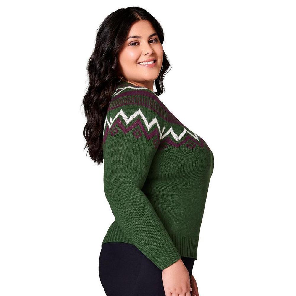 Foto 5 pulgar | Suéter Ilusión Verde para Mujer