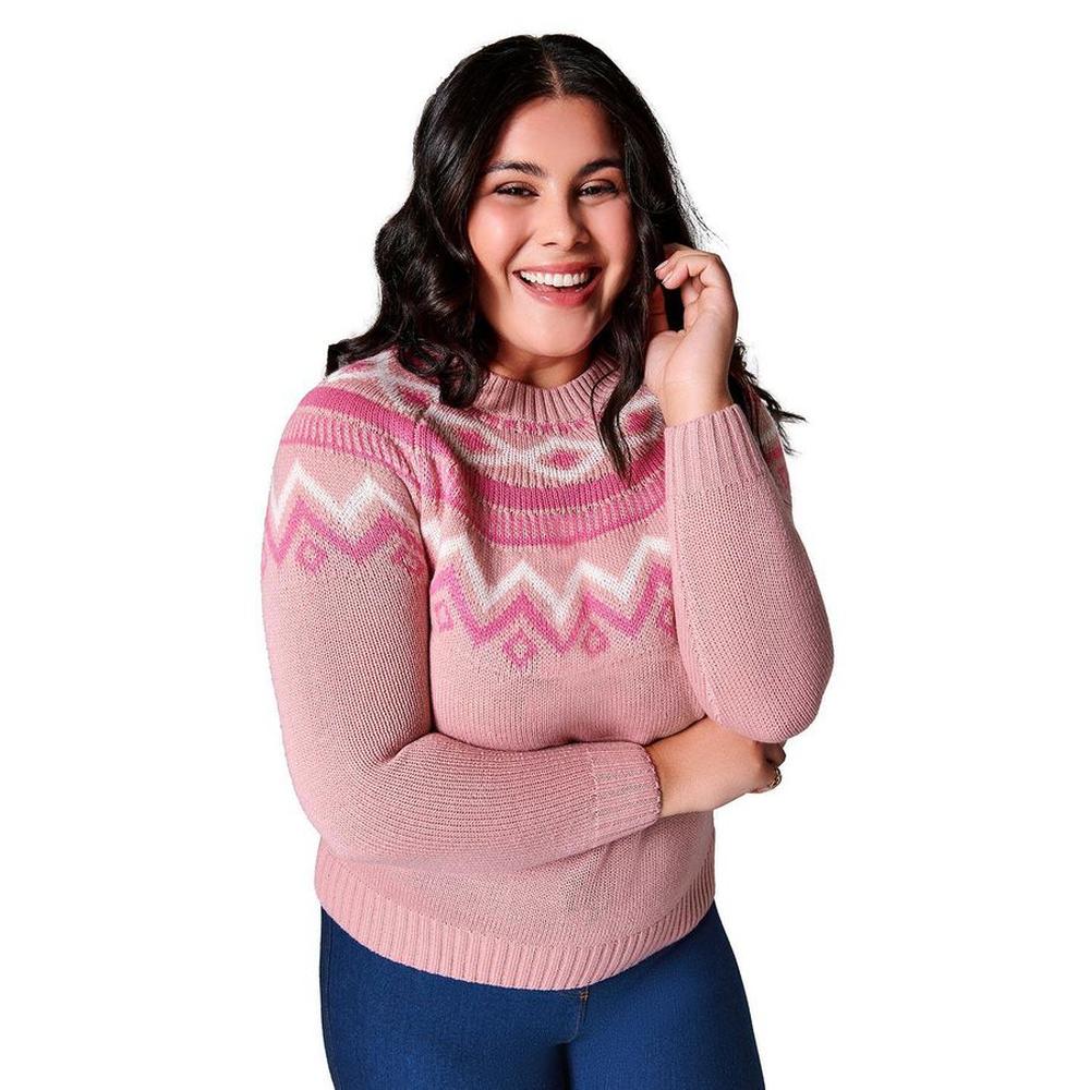 Foto 3 pulgar | Suéter Ilusión Rosa para Mujer