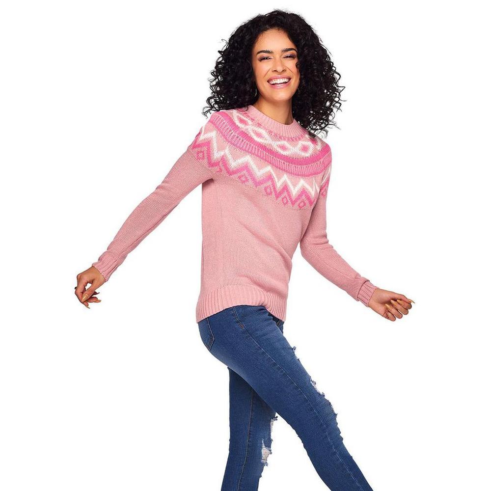 Foto 4 pulgar | Suéter Ilusión Rosa para Mujer