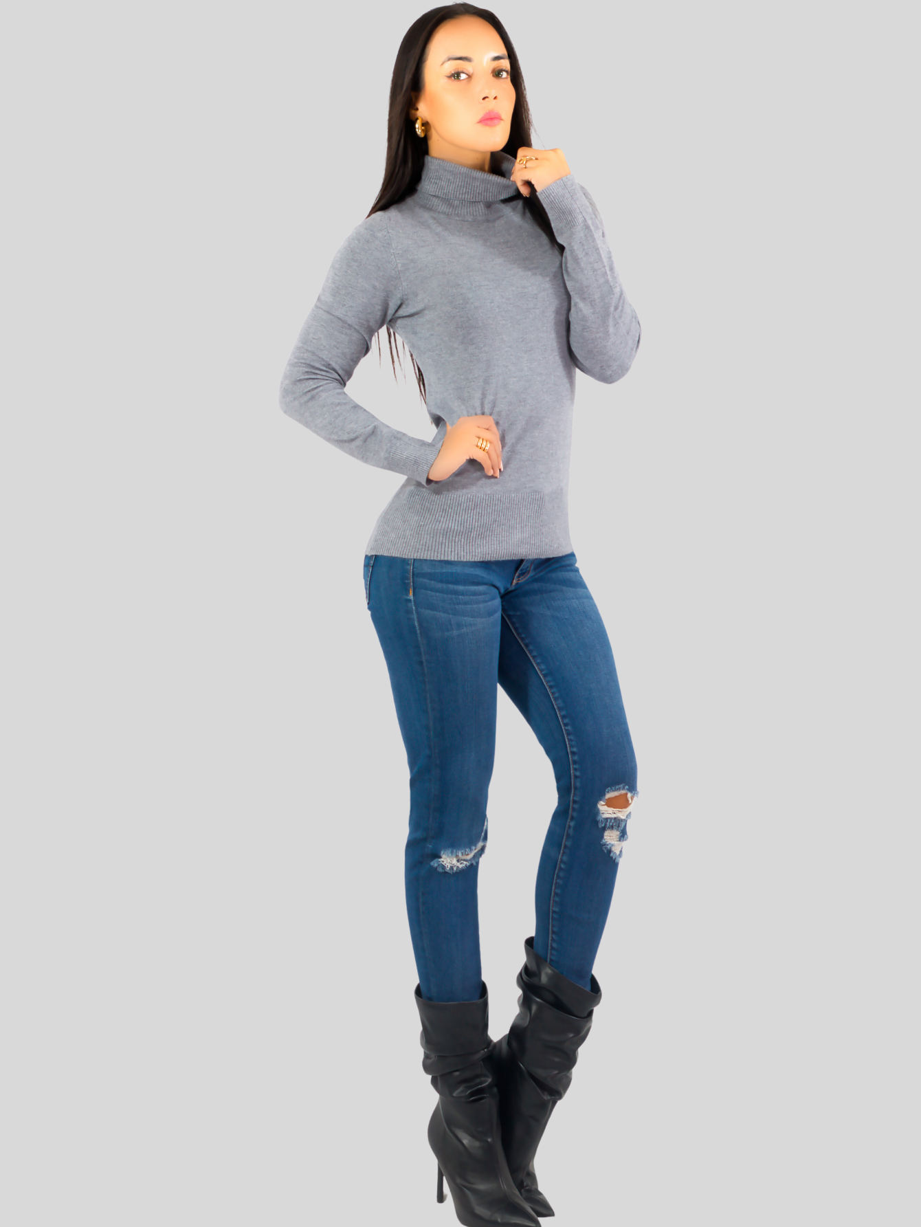 Foto 5 pulgar | Set De 2 Sueteres Mujer De Cuello Alto Sueteres Dama Suet-1023-px2 Variedad De Colores Sweaters