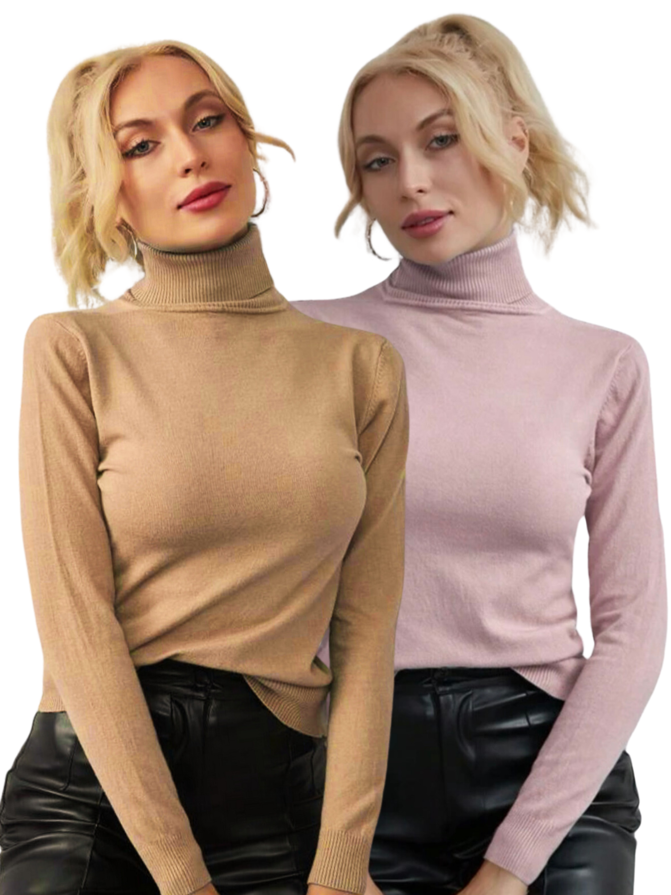 Foto 2 pulgar | Set De 2 Sueteres Mujer De Cuello Alto Sueteres Dama Suet-1023-px2 Variedad De Colores Sweaters
