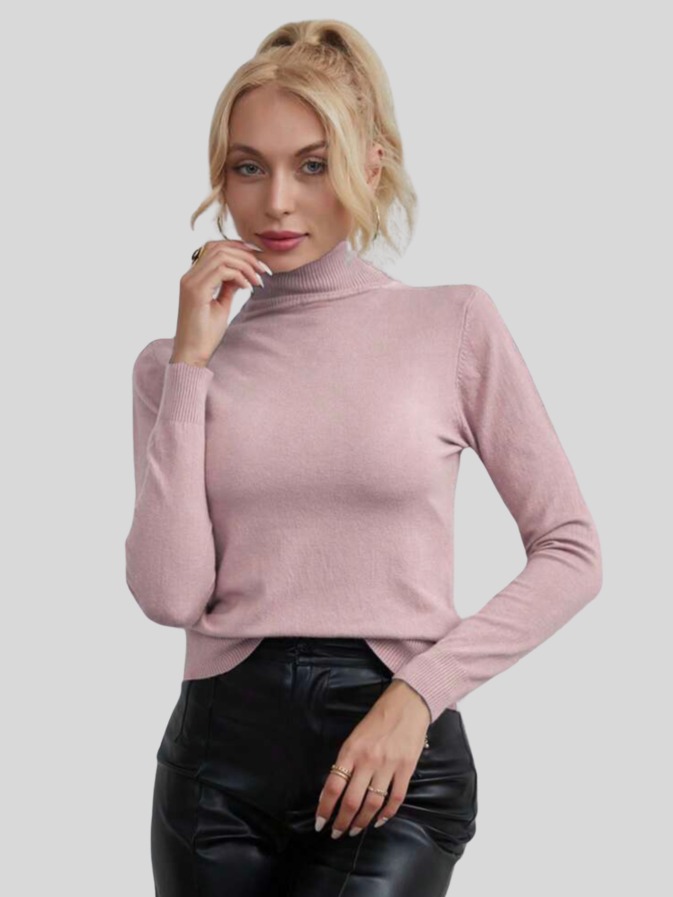 Foto 4 | Set De 2 Sueteres Mujer De Cuello Alto Sueteres Dama Suet-1023-px2 Variedad De Colores Sweaters
