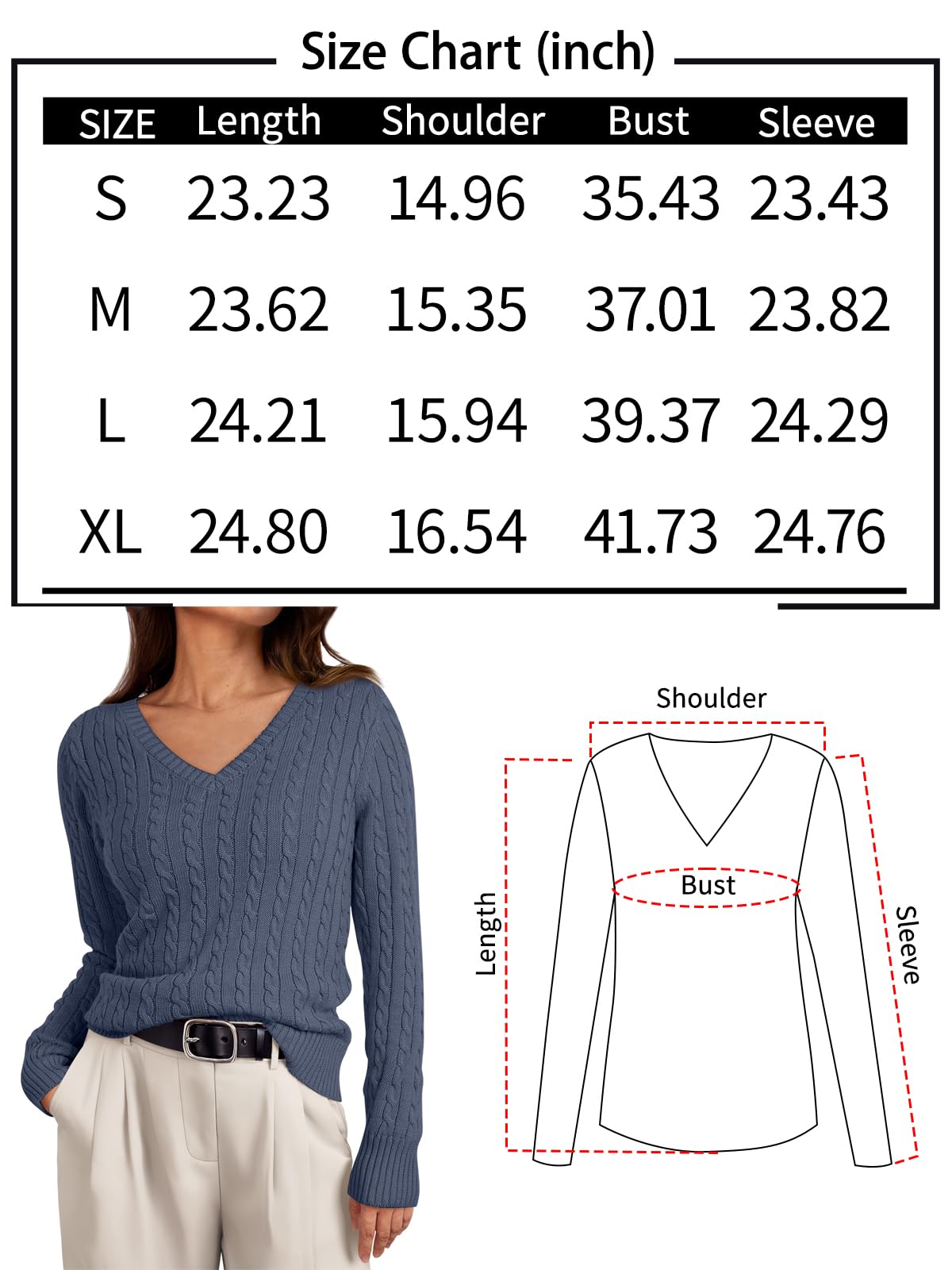 Foto 7 pulgar | Jersey Lillusory De Punto Trenzado Con Cuello En V Para Mujer, Color Crema, Talla M - Venta Internacional.