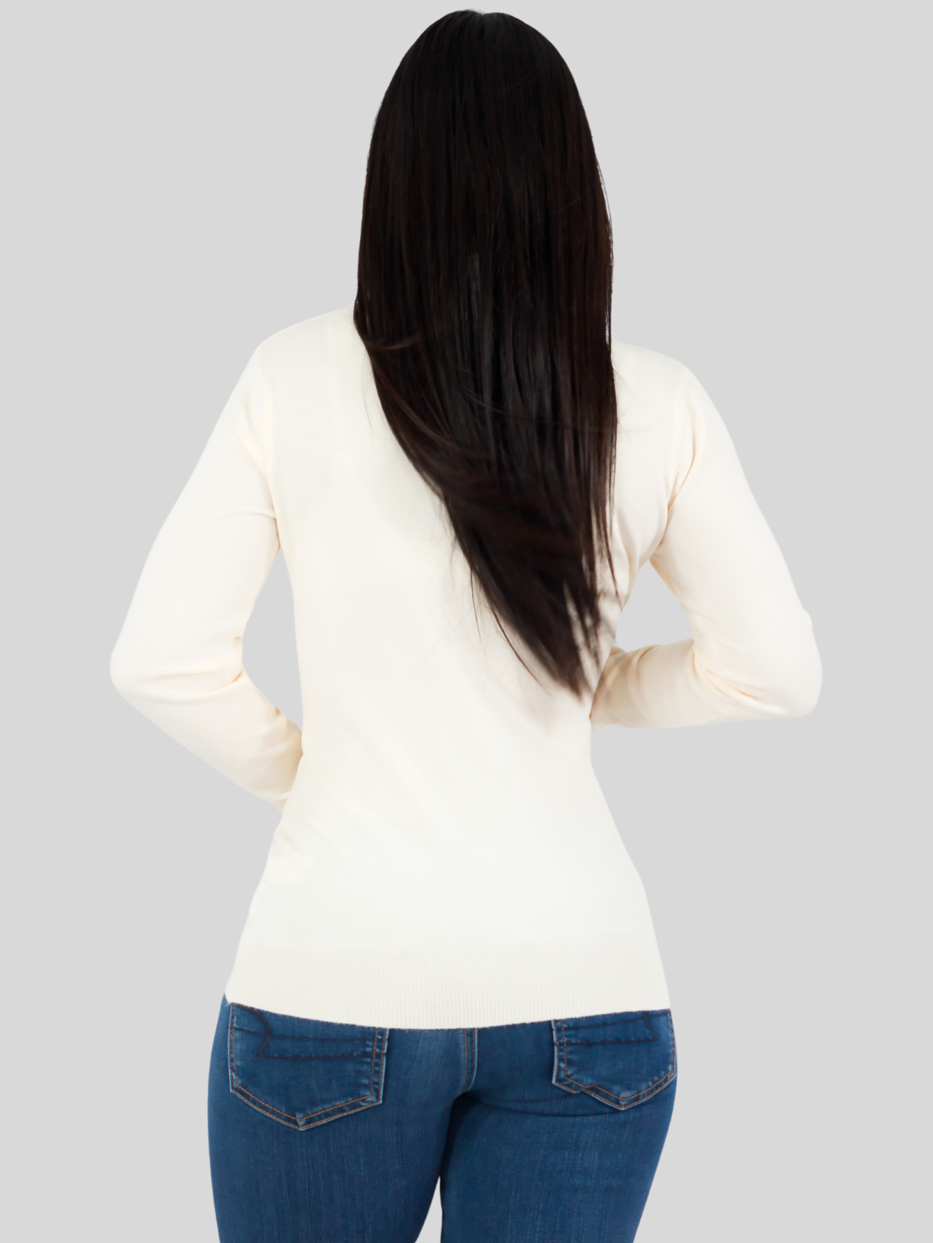 Foto 4 pulgar | Set De 2 Sueteres Mujer Cuello V Manga Larga Suet-1003 Variedad De Colores Sueteres De Punto Sweaters