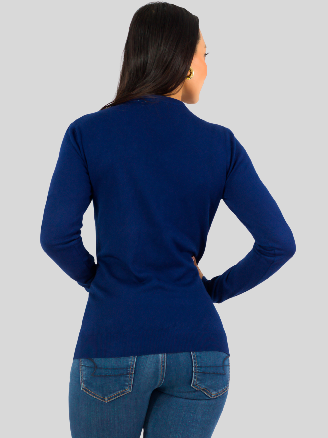 Foto 4 pulgar | Set De 2 Sueteres Mujer Cuello V Manga Larga Suet-1003 Variedad De Colores Sueteres De Punto Sweaters