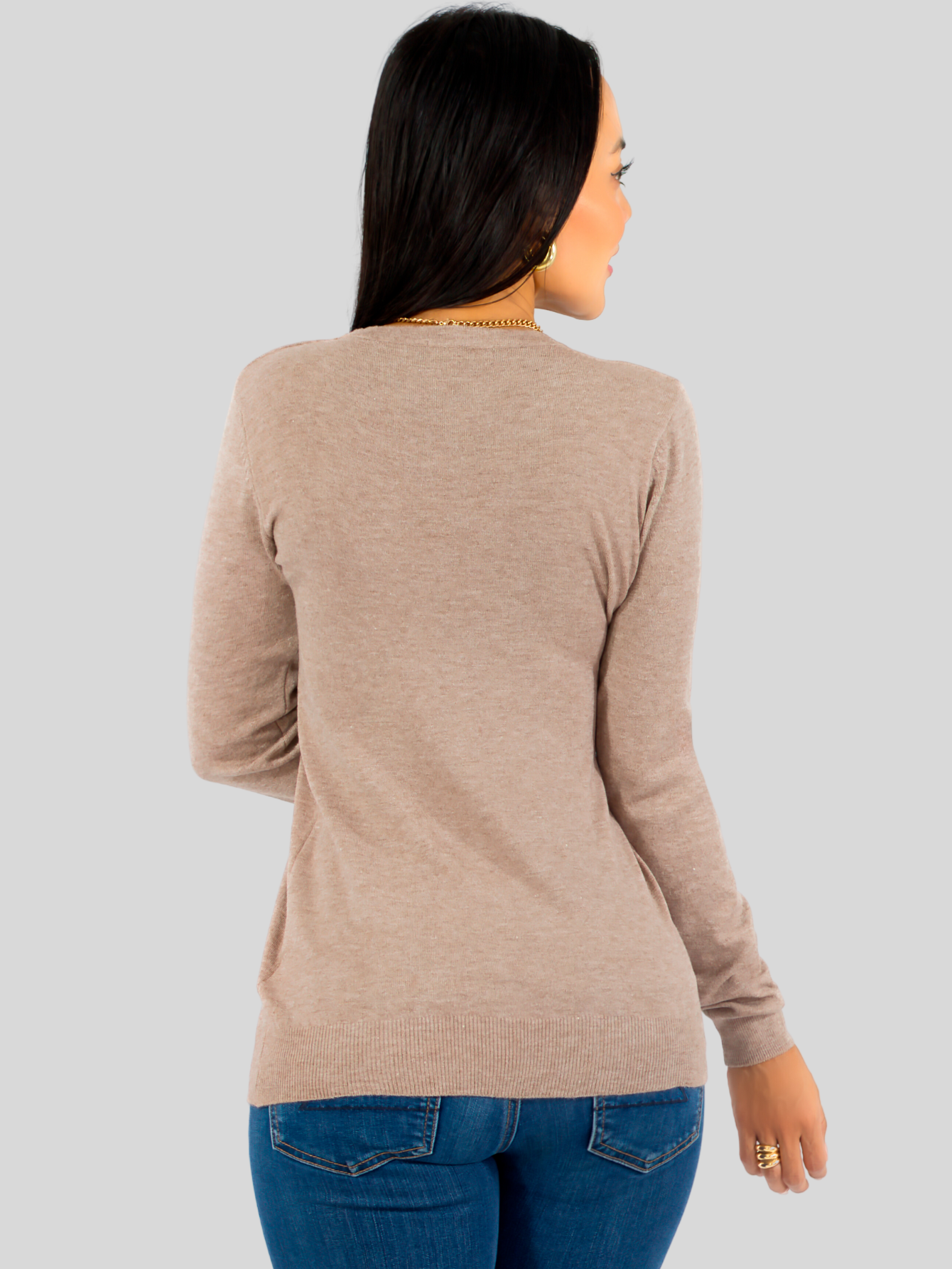 Foto 6 | Set De 2 Sueteres Mujer Cuello V Manga Larga Suet-1003 Variedad De Colores Sueteres De Punto Sweaters