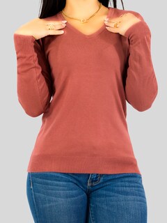 Foto 4 | Set De 2 Sueteres Mujer Cuello V Manga Larga Suet-1003 Variedad De Colores Sueteres De Punto Sweaters