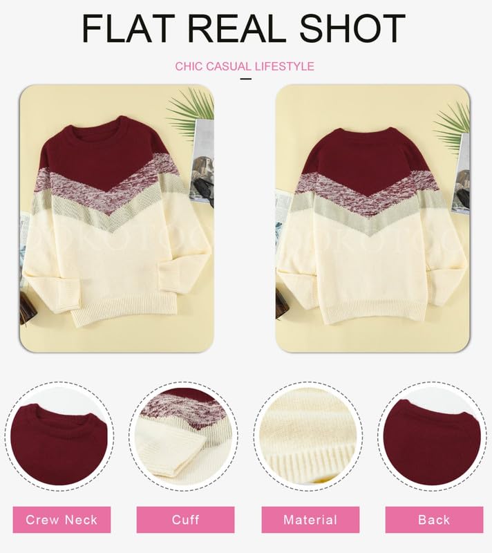 Foto 4 pulgar | Jersey Dokotoo Fashion De Punto A Rayas En V De Gran Tamaño Para Mujer - Venta Internacional.