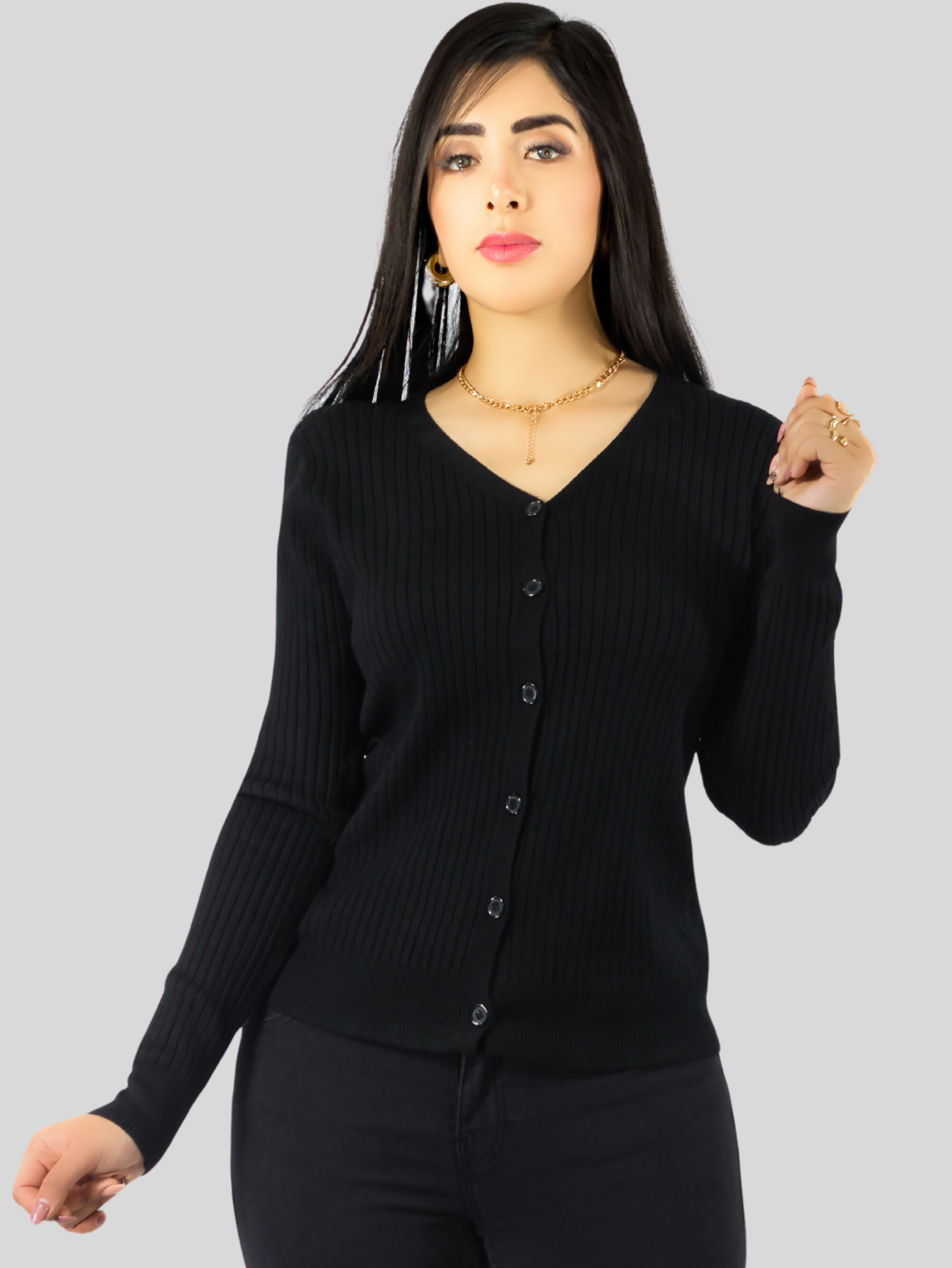 Foto 8 pulgar | Set De 2 Suéteres De Mujer Manga Larga Suéteres Botones Lic-1043-px2 Variedad De Colores Sweaters Punto