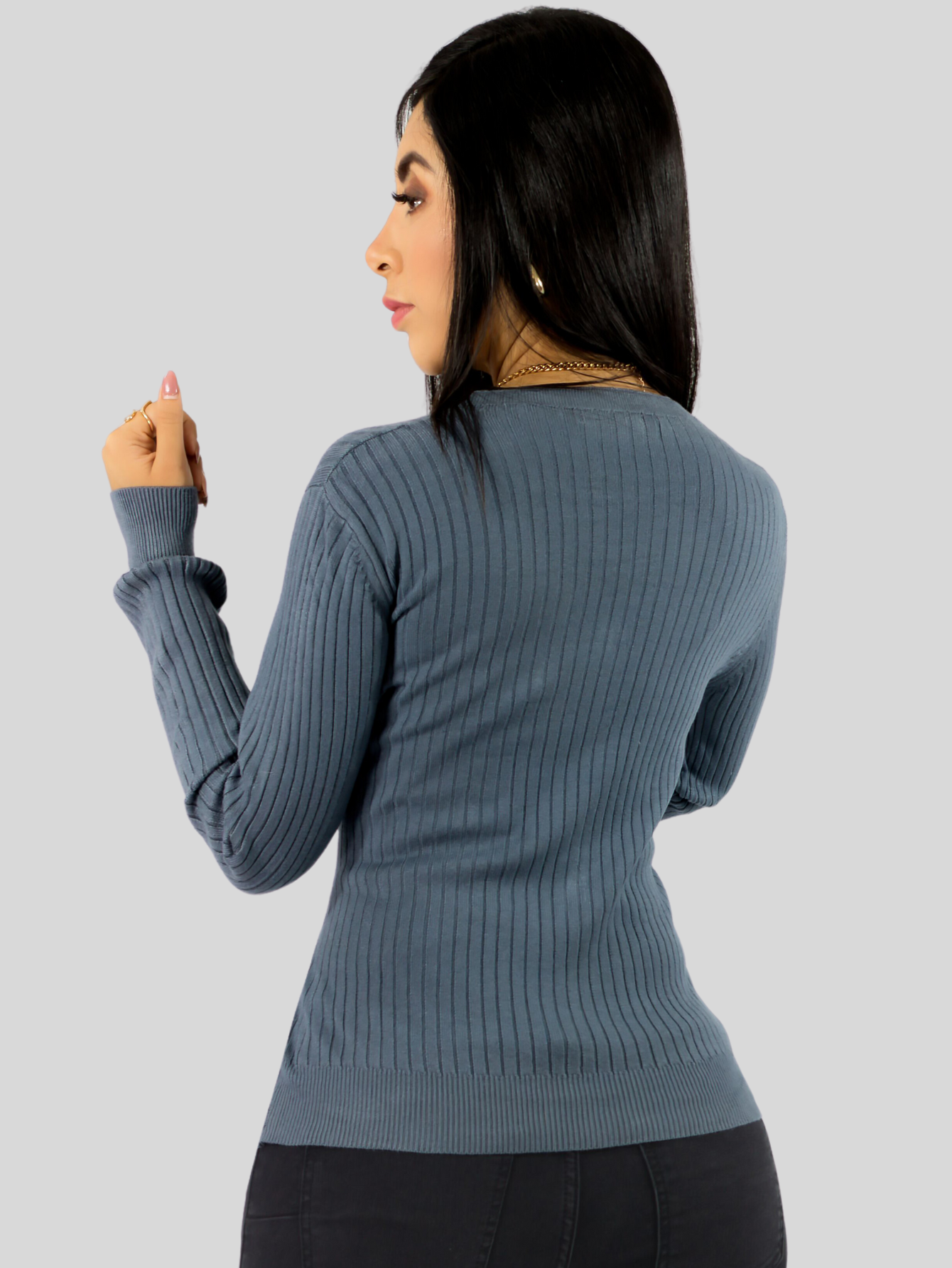 Foto 4 pulgar | Set De 2 Suéteres De Mujer Manga Larga Suéteres Botones Lic-1043-px2 Variedad De Colores Sweaters Punto