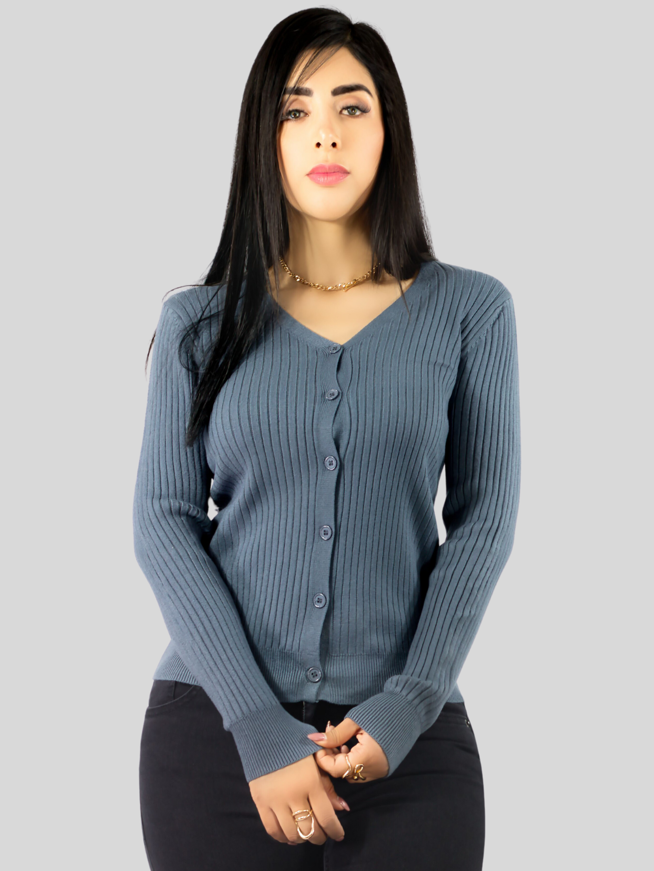Foto 5 pulgar | Set De 2 Suéteres De Mujer Manga Larga Suéteres Botones Lic-1043-px2 Variedad De Colores Sweaters Punto
